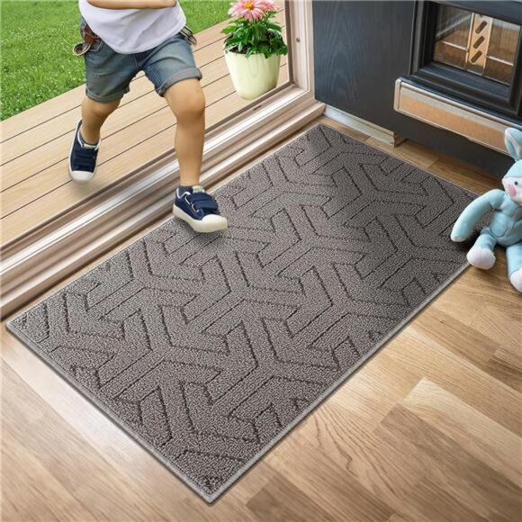 Door Mat, Front Doormats, Non-Slip Entryway Mats Resist Dirt, Washable Low Pile - Picture 1 of 7